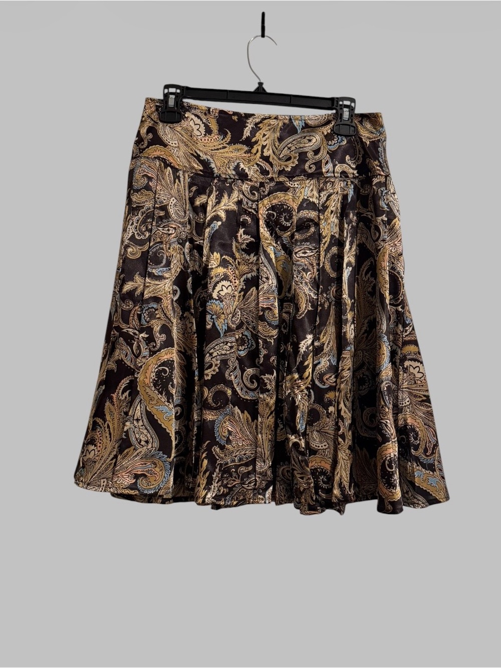Worthington Paisley Circle Skirt in Brown, Gold & Blue